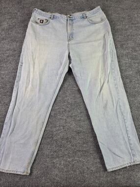 Chaps Ralph Lauren Light Wash Stone Wash Denim Straight Leg Jeans Size 42x32